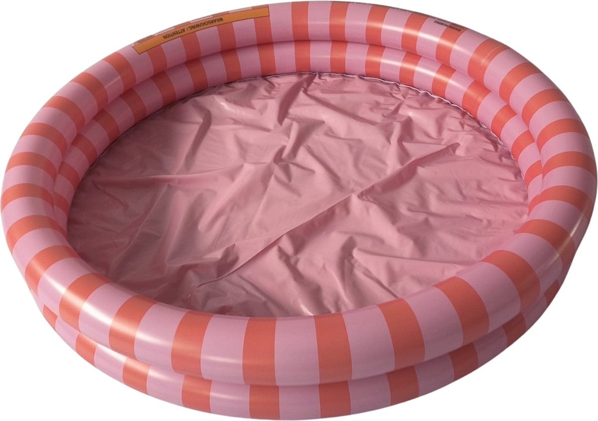 Swim Essentials | Roze/Rood Gestreept Baby Zwembad Ø 100 cm